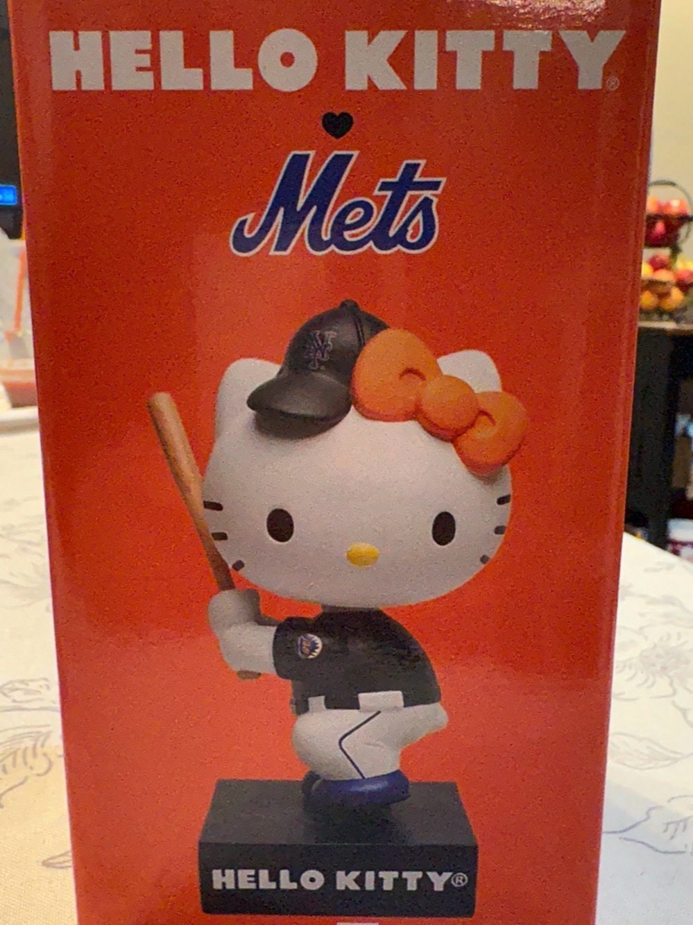 Hello Kitty Mets Orange Bow and White Figurine by Hello Kitty